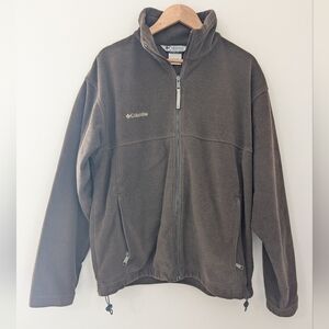Columbia Fleece Jacket Mens Large Brown Full Zip Outdoor Lightweight